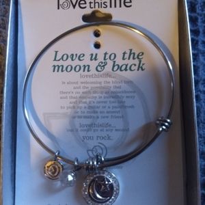 Love you to the moon and back expandable bangle